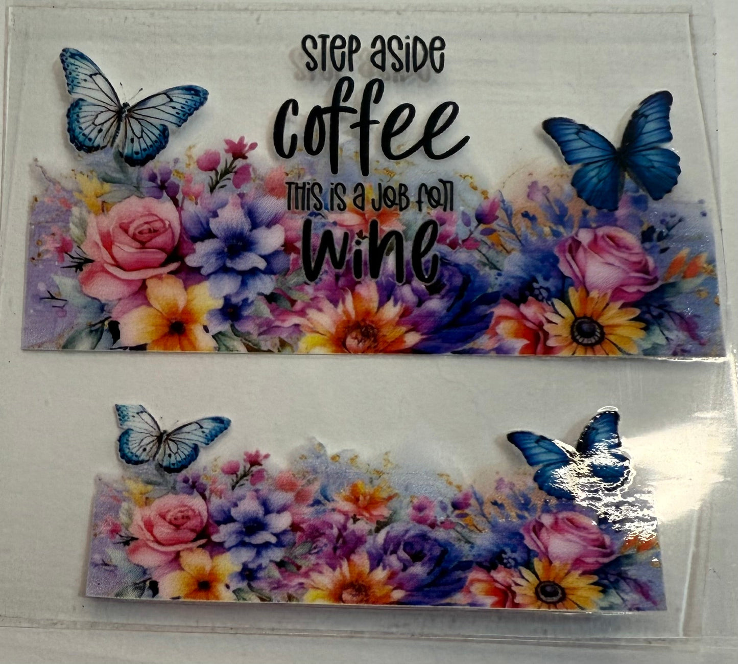Mini Stanley keychains uvdtf wraps coffee wine butterfly  floral