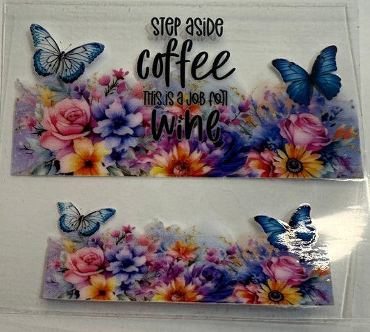 Mini Stanley keychains uvdtf wraps coffee wine butterfly  floral