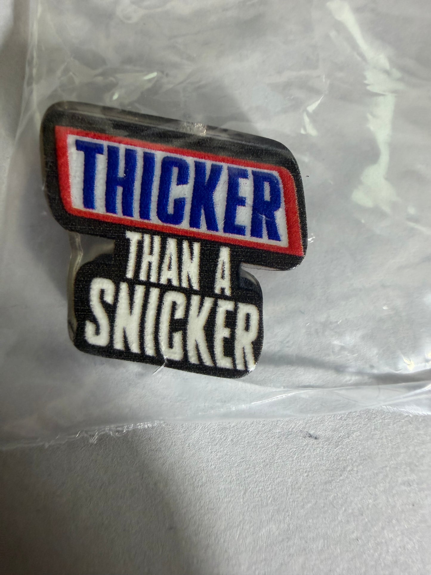 Acrylic focal Thicker than a snicker