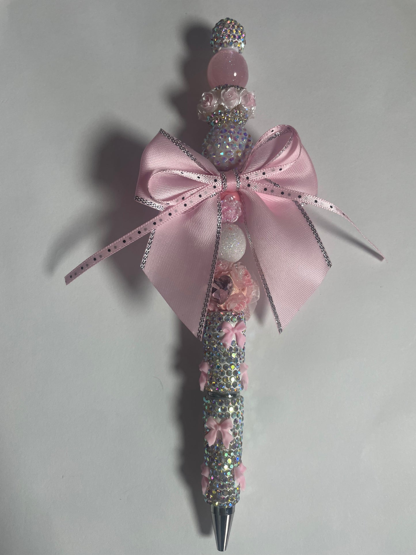 Pre made ready to ship Pink bow pen