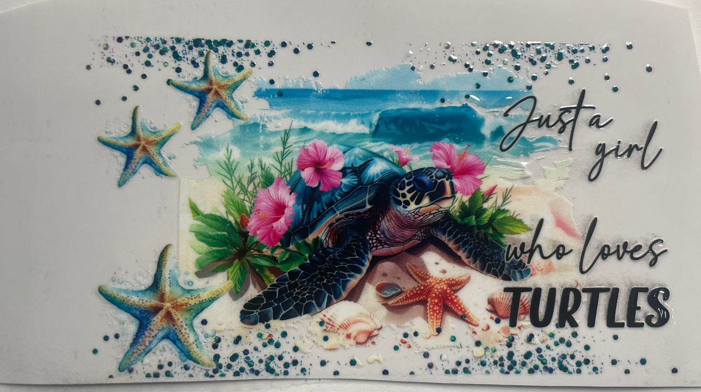 uvdtf  transfer Just a girl who loves turtles