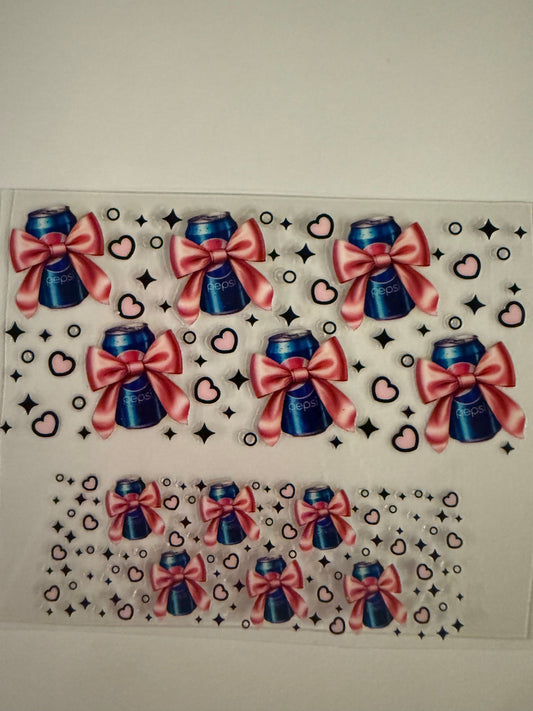 Uvdtf wraps Mini Stanley Pepsi bows and pink hearts