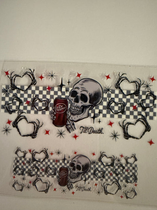 Uvdtf wraps Mini Stanley sr pepper skull head with checkered