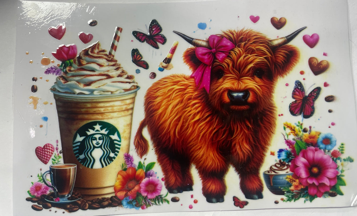 Cup wraps uvdtf Starbucks highland cow