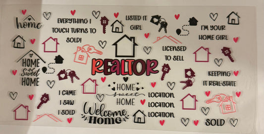 uvdtf  transfer wrap realtor job pink and purple