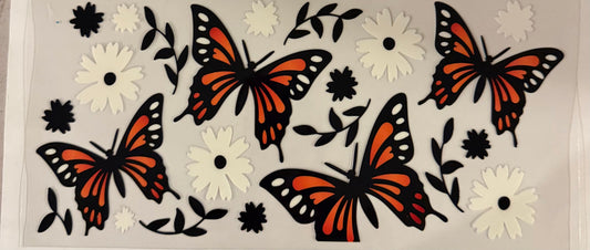 uvdtf  transfer wrap orange butterfly