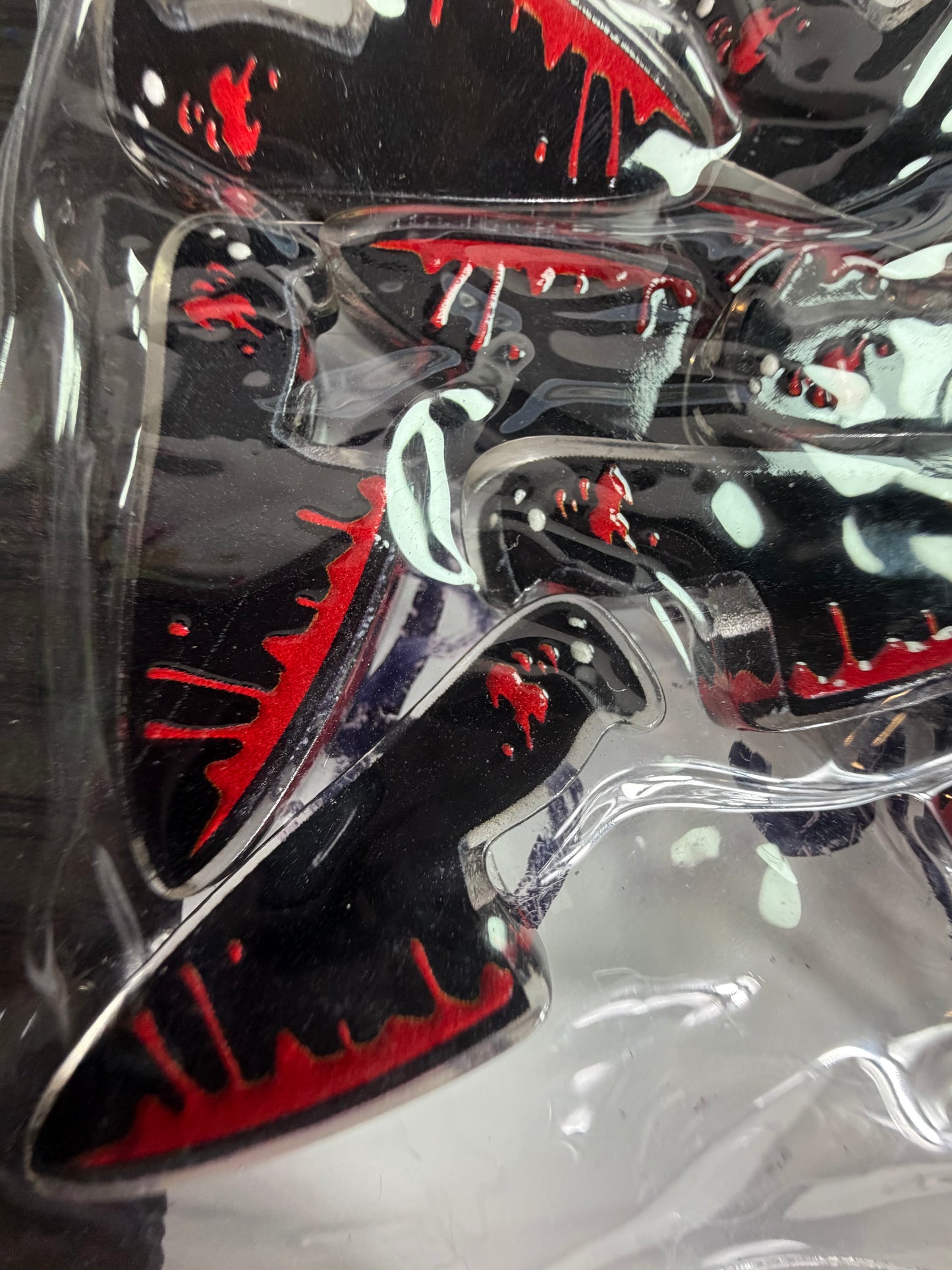Acrylic focal black knife with blood