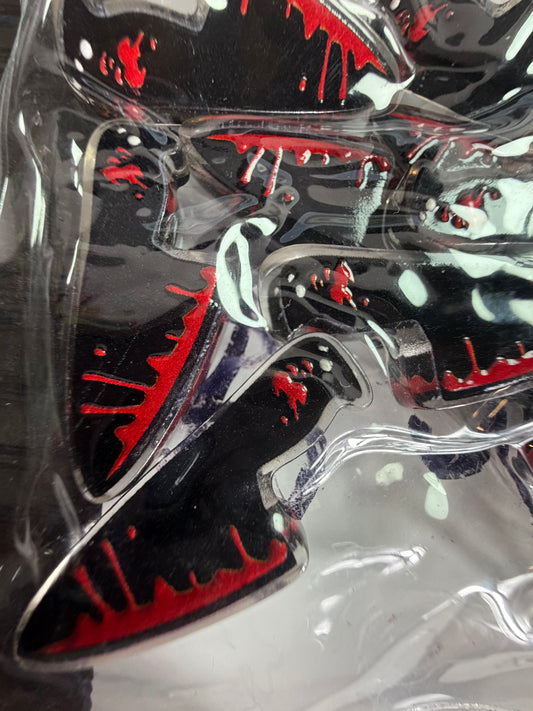 Acrylic focal black knife with blood