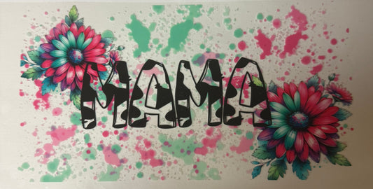 uvdtf  transfer wrap sunflower mama with paint splatter