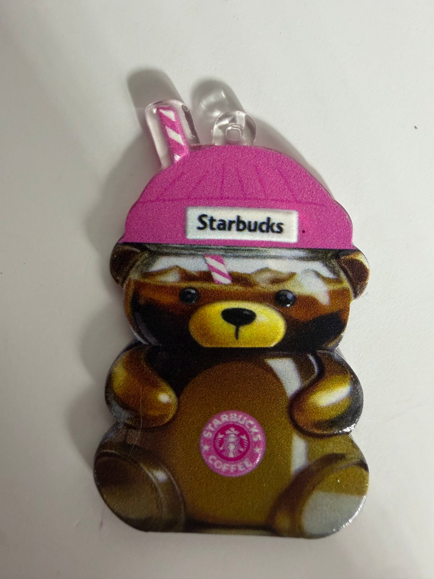 Acrylic charm pink Starbucks bear