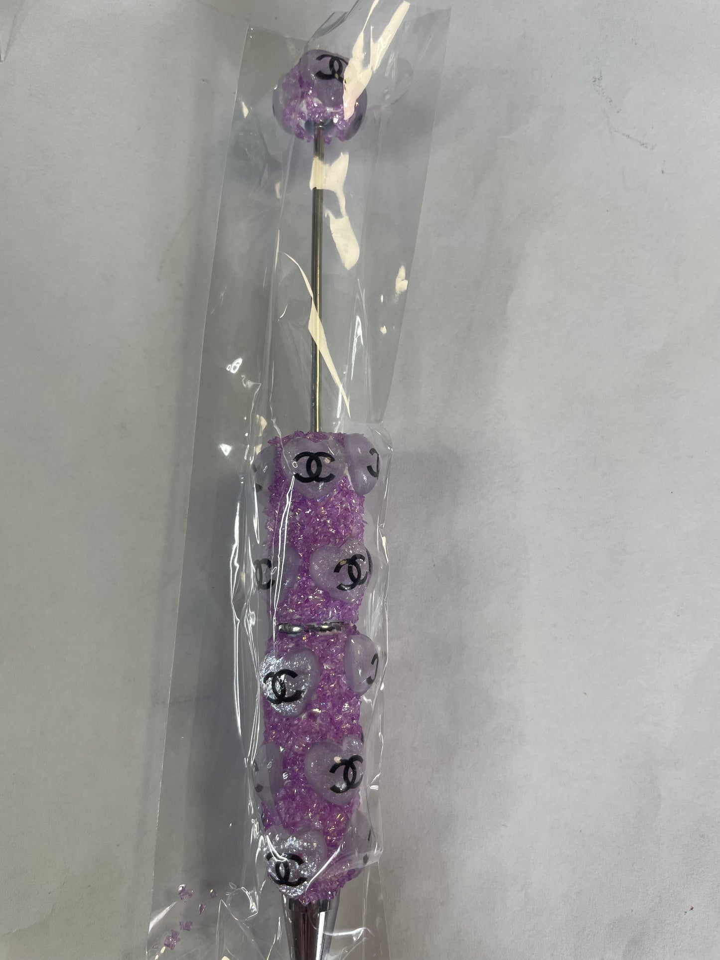 Beadable pens just the pen cc heart Dark purple