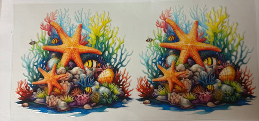 uvdtf  transfer wrap summer ocean under the sea starfish