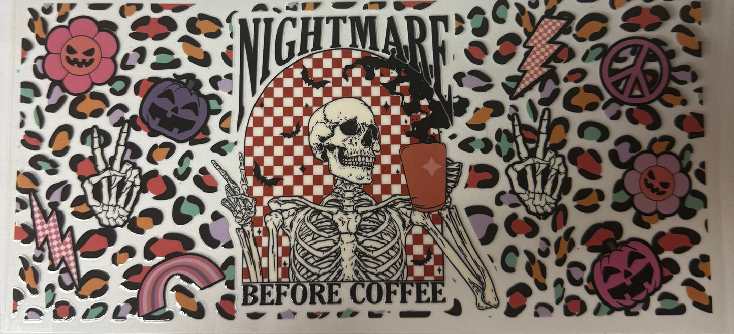 uvdtf  transfer wrap skull nightmare before coffee