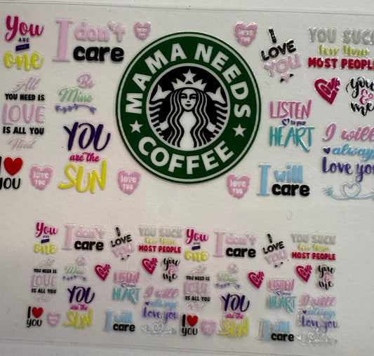 Uvdtf wraps Mini Stanley Starbucks mama need coffee