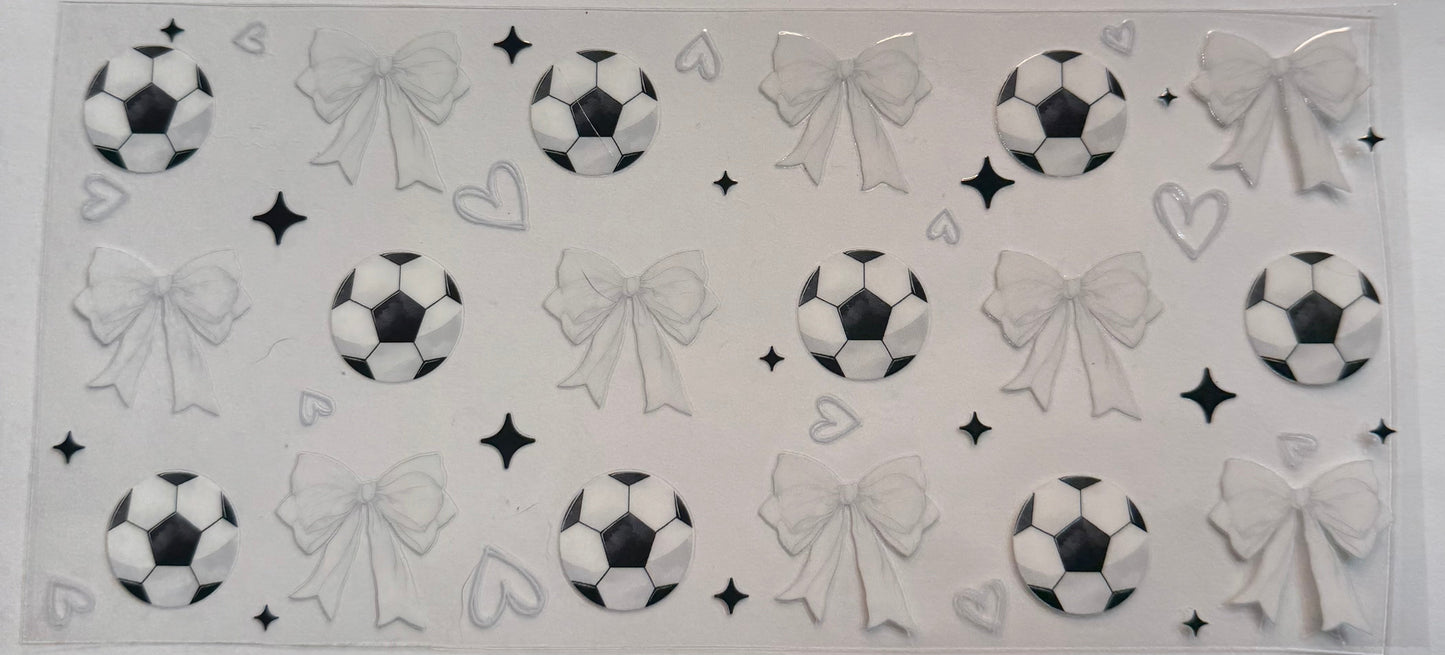 uvdtf  transfer wrap soccer with white bows