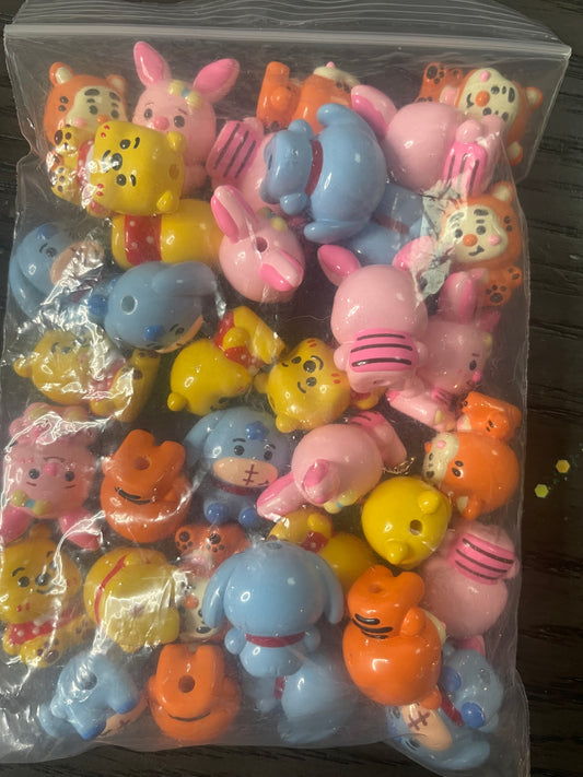 Acrylic focal hand painted  Pooh and friends mystery