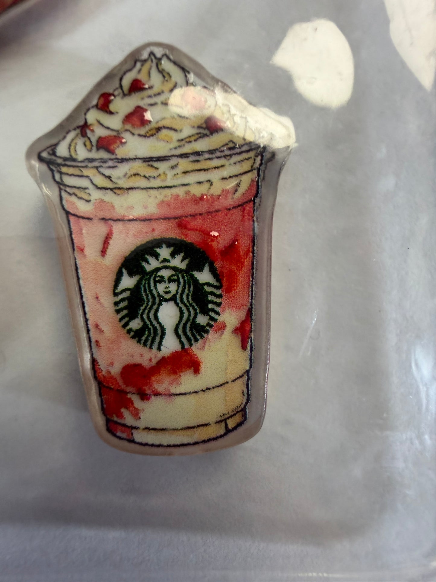 Acrylic focal Starbucks strawberry drink