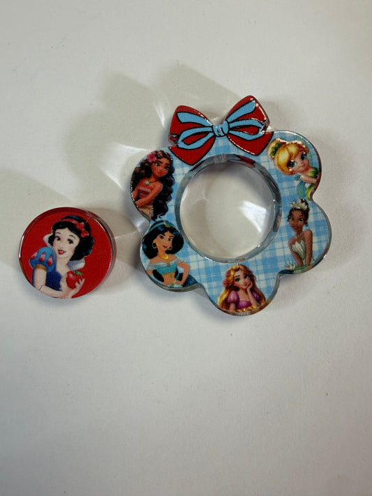 Acrylic focal 2 piece set wreath Princess mixed with smaller snowwhite
