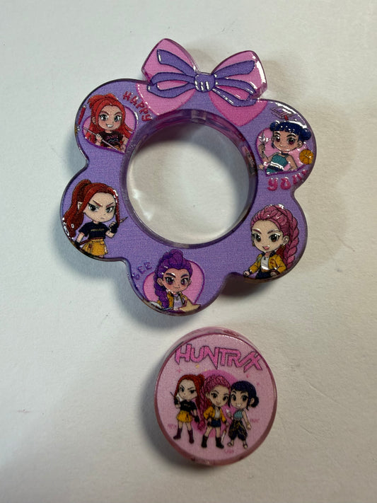Acrylic focal 2 piece set Wreath k-pop purple