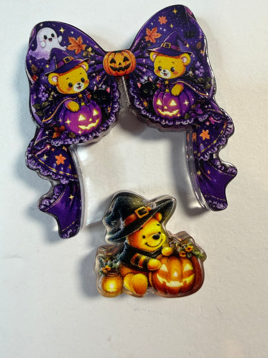 Acrylic focal 2 piece set Now Halloween Pooh