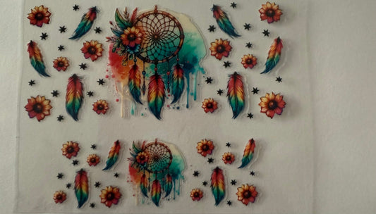 Uvdtf wraps Mini Stanley dream catcher feathers sunflower