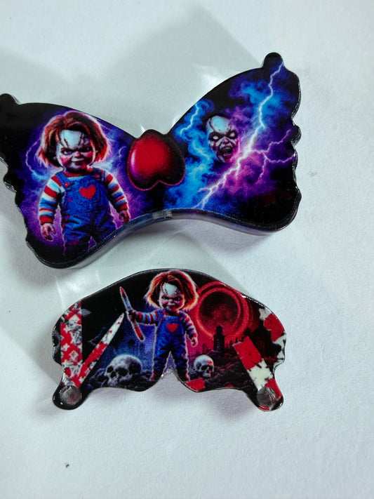 Acrylic focal 2 piece set Butterfly chucky