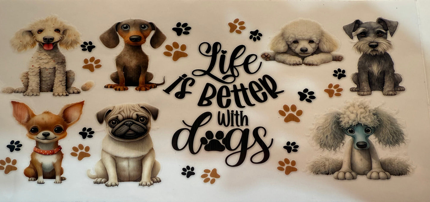 Cup wrap dtf dogs