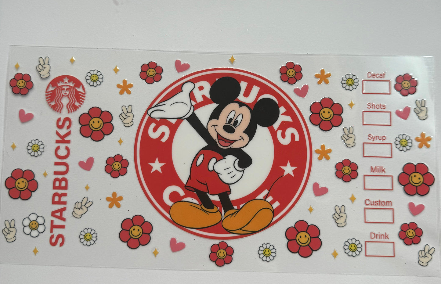 Cup wraps uvdtf Starbucks red Mickey