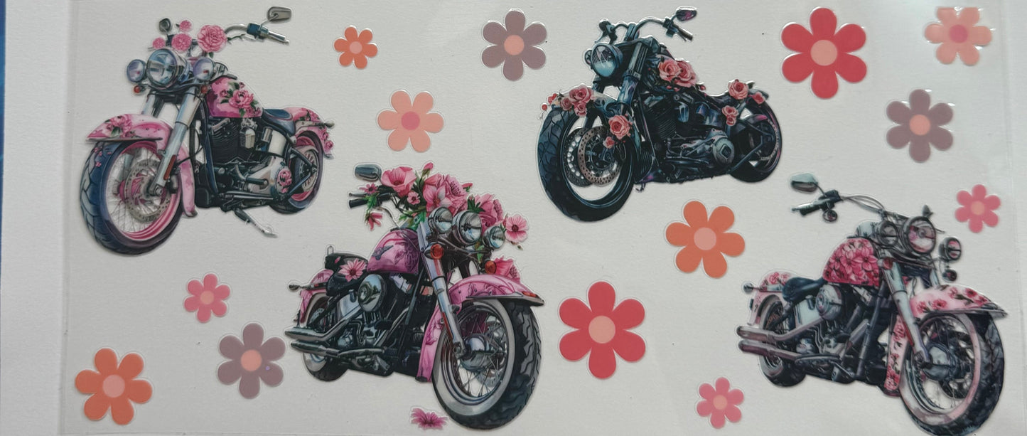 Cup wraps uvdtf girls bike with floral
