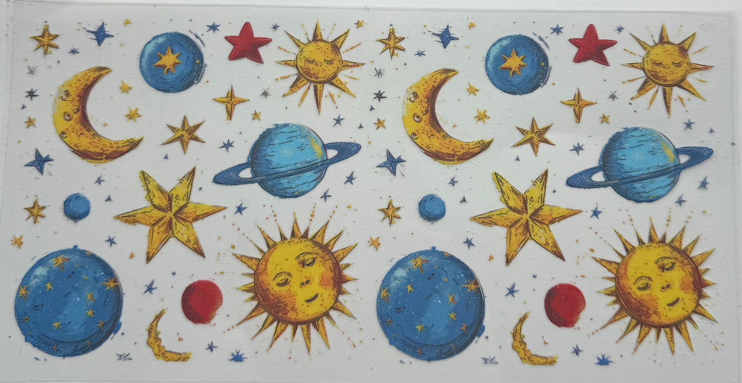 Cup wraps uvdtf moon stars sun