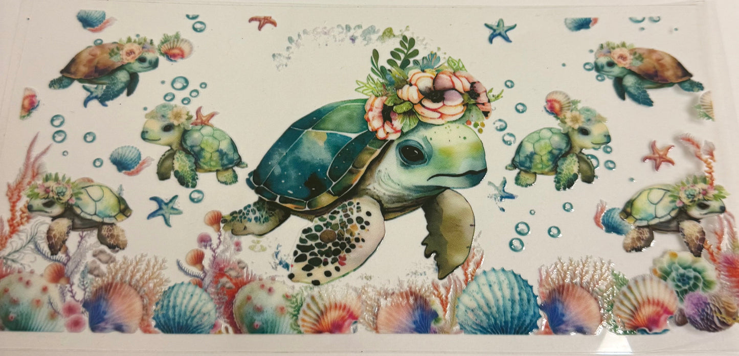 Cup wraps uvdtf turtles under the sea