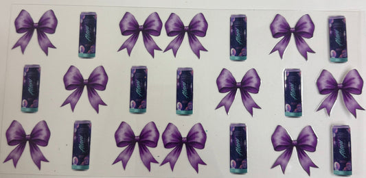 Cup wraps uvdtf Alani cosmic stardust with purple bows