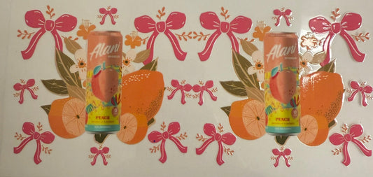 Cup wraps uvdtf Alani peach with bows