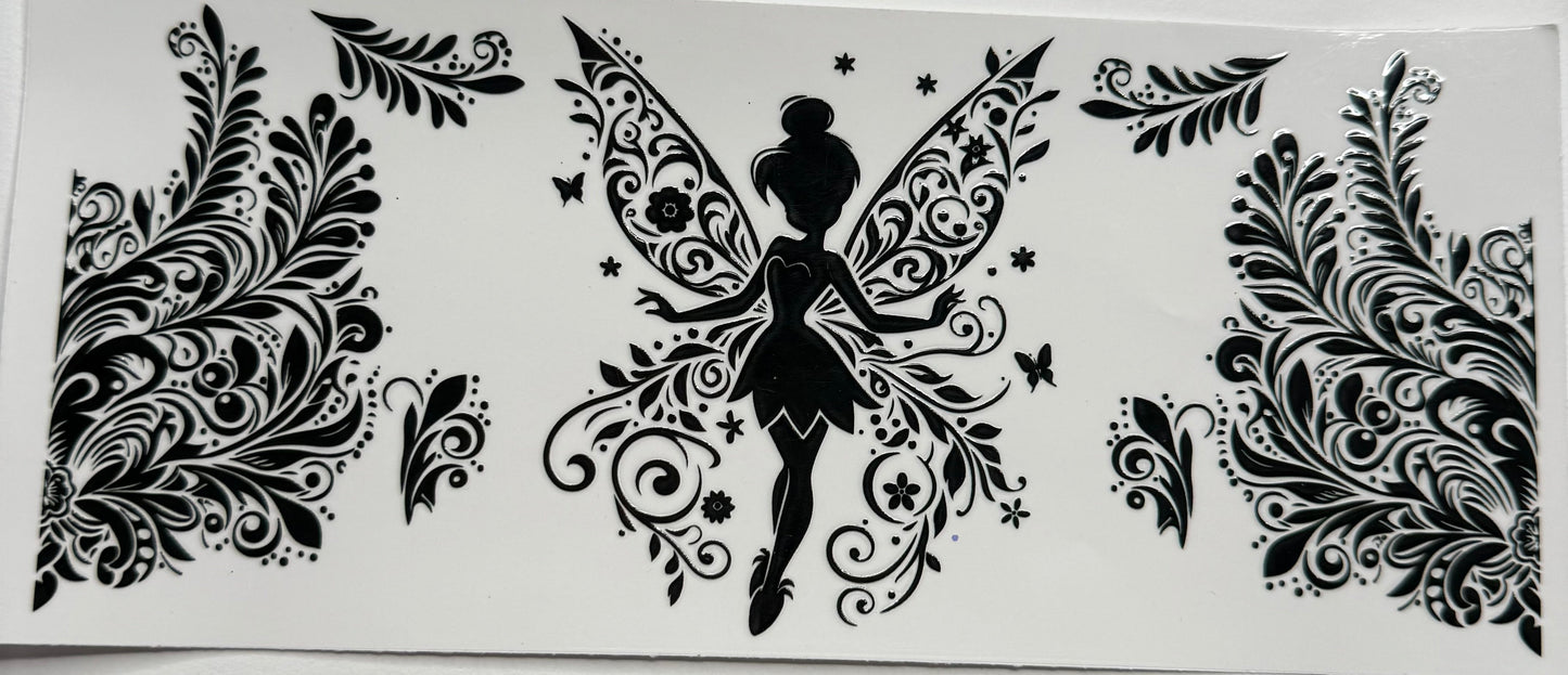 Cup wraps uvdtf tinkerbell black etched