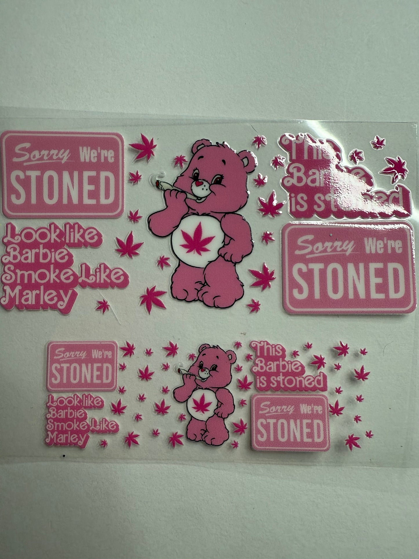 Uvdtf wraps Mini Stanley pink care bear stoned