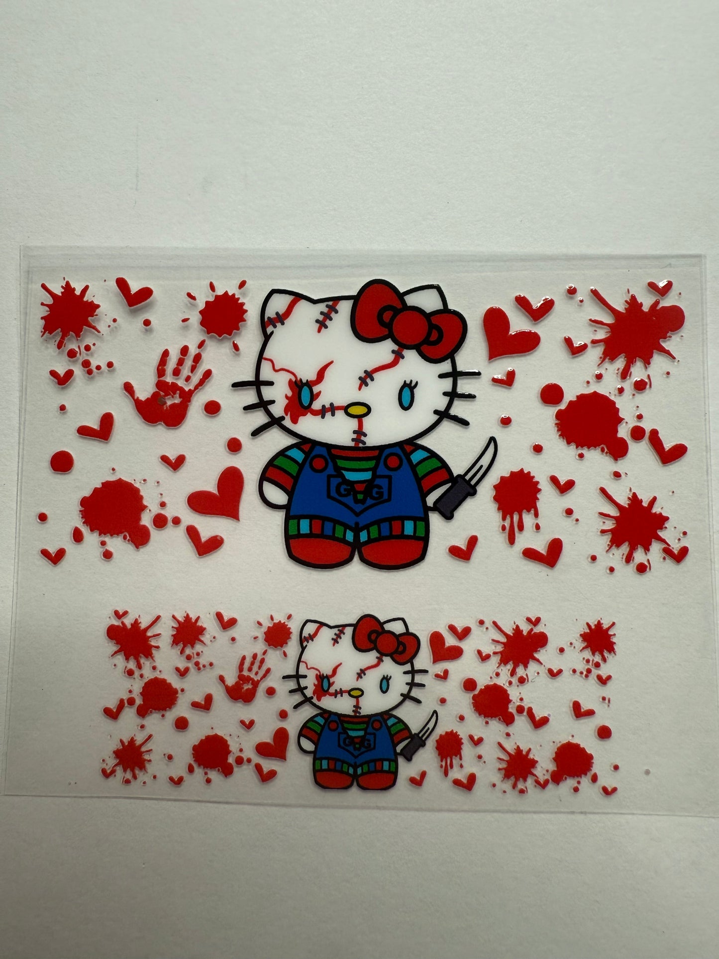 Uvdtf wraps Mini Stanley Halloween hello kitty blood hands and drip