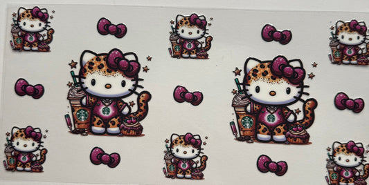 Cup wraps uvdtf leopard print Starbucks hello kitty bow