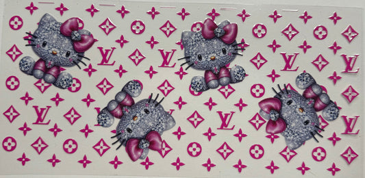 Cup wraps uvdtf pink rhinestone hello kitty lv