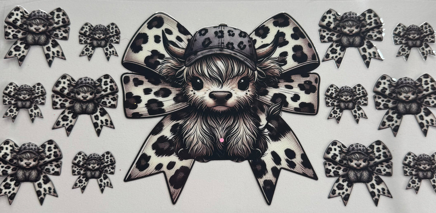 uvdtf  transfer wrap Cheetahs bow highland cow