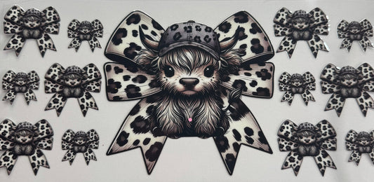 uvdtf  transfer wrap Cheetahs bow highland cow