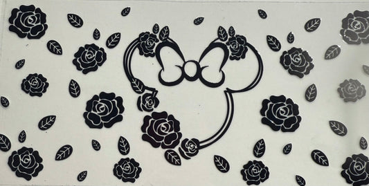 uvdtf  transfer wrap Minnie black floral