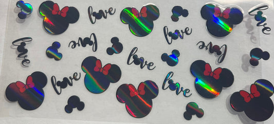 uvdtf  transfer wrap Holo Minnie heads