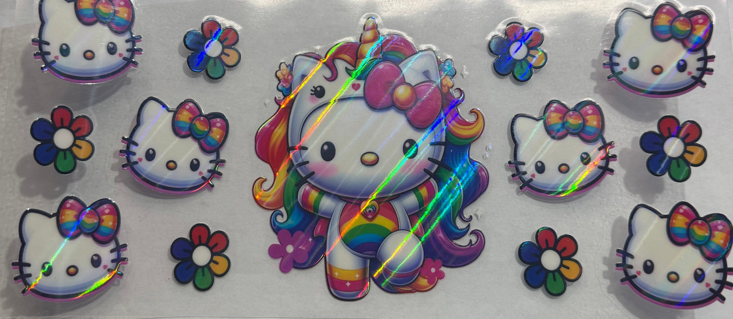 uvdtf  transfer wrap Holo unicorn hello kitty