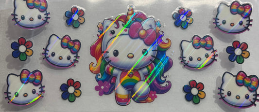 uvdtf  transfer wrap Holo unicorn hello kitty