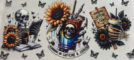 uvdtf  transfer wrap Skull coffee sunflowers