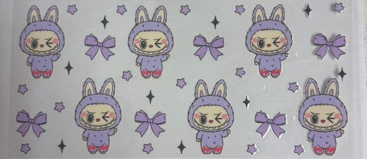 Cup wraps uvdtf purple labubu bows