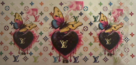 Cup wraps uvdtf rainbow Vl with butterfly and hearts