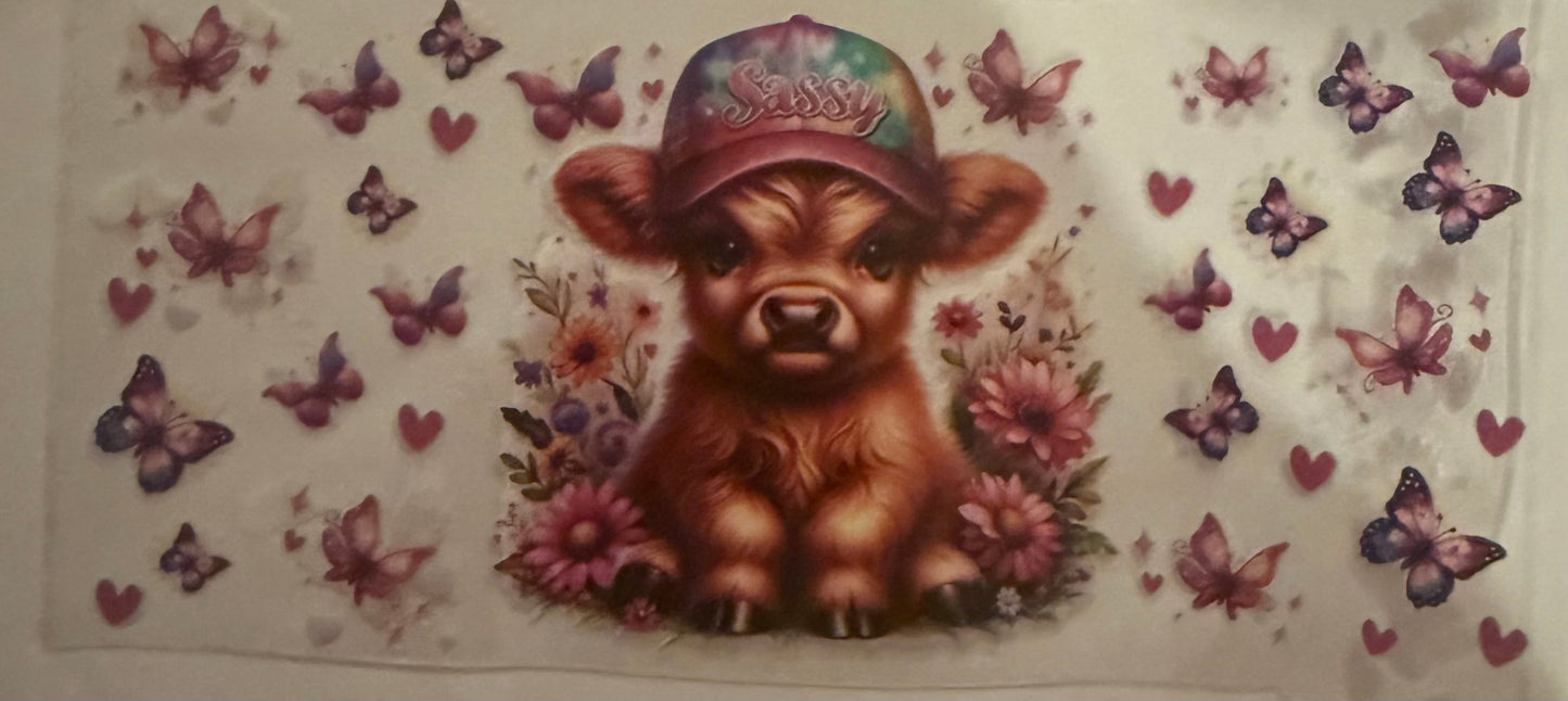 Cup wraps uvdtf sassy highland cow