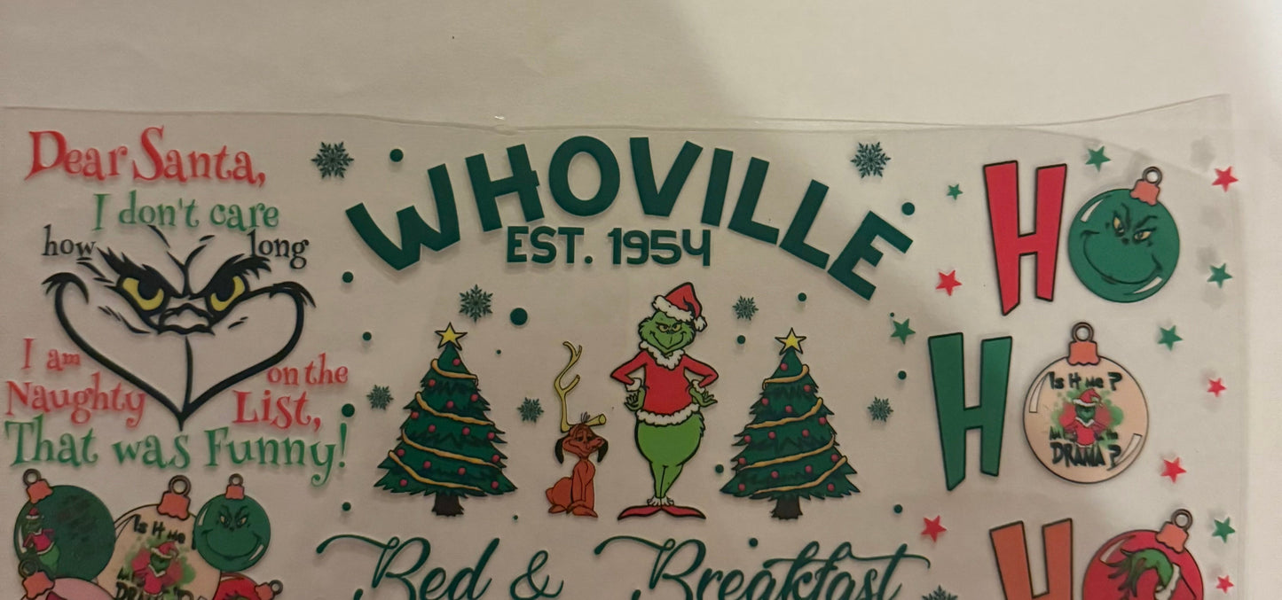Cup wraps uvdtf grinch Christmas whoville