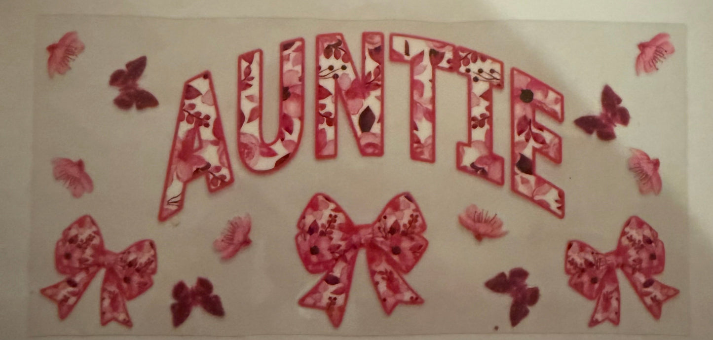 Cup wraps uvdtf pink floral auntie with bows